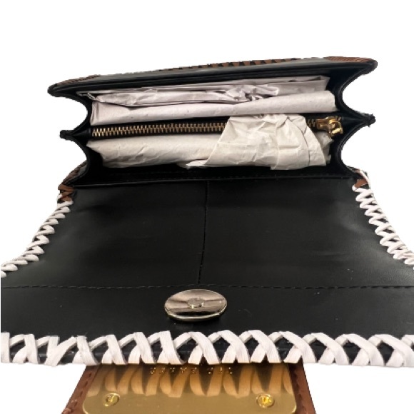 Ted Baker Mini Purse with brown & white accents. Will fit IPhone 13 & 14. I’m 😢 - Picture 4 of 4